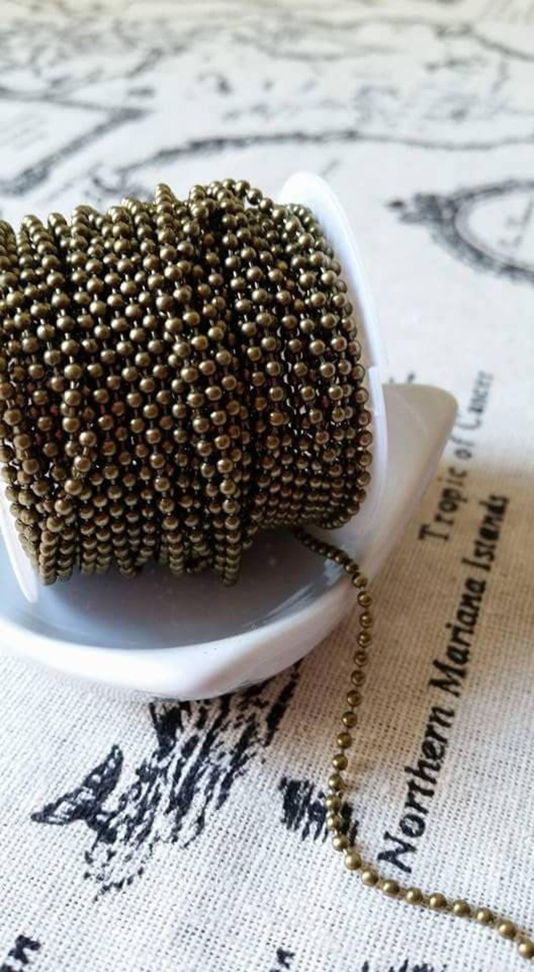 Bronzecolored Ball Chain X 1 Meter Jewelry Creation Etsy