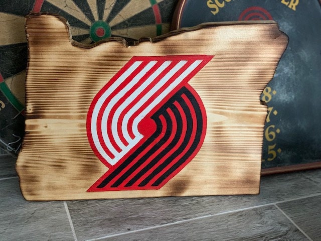 Portland Trail Blazers Slogan Design Rustic Wooden Team Sign NBA