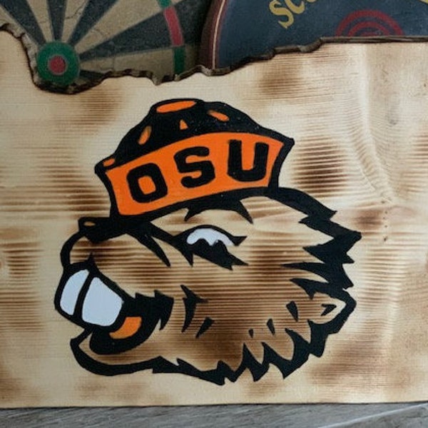 Oregon State - Beaver _ Rustic Sign _ Natural