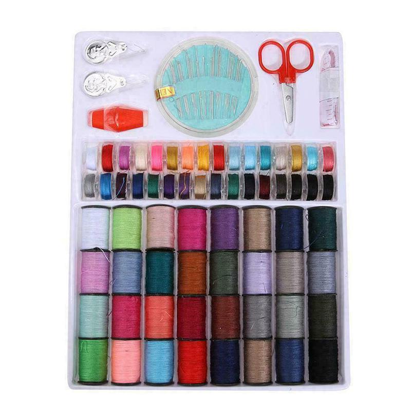 64-roll Sewing Thread Spool Set: Bobbin, Needle & Tape Kit - Etsy UK