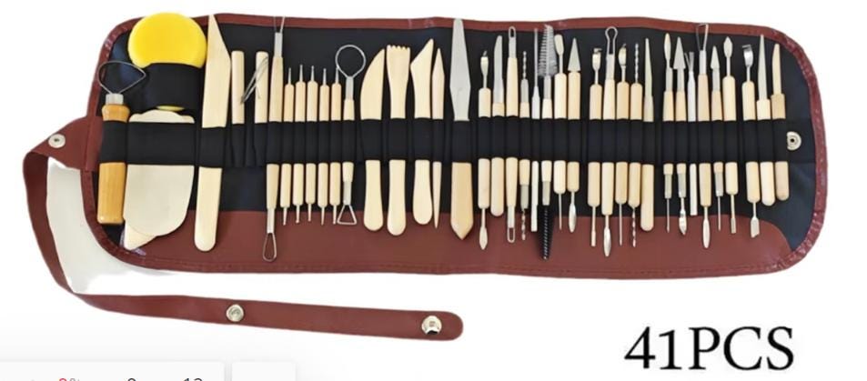 41 Pcs Pottery Clay Sculpting Tools Pottery Carving Tool Kit With Carrying Case Bag For ceramics Supplies Polymer Sculpture Set