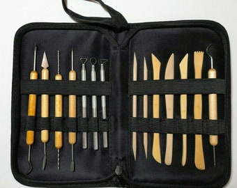 14pcs Pottery Sculpturing Tool Set Clay Modelling tool set in Zip Bag