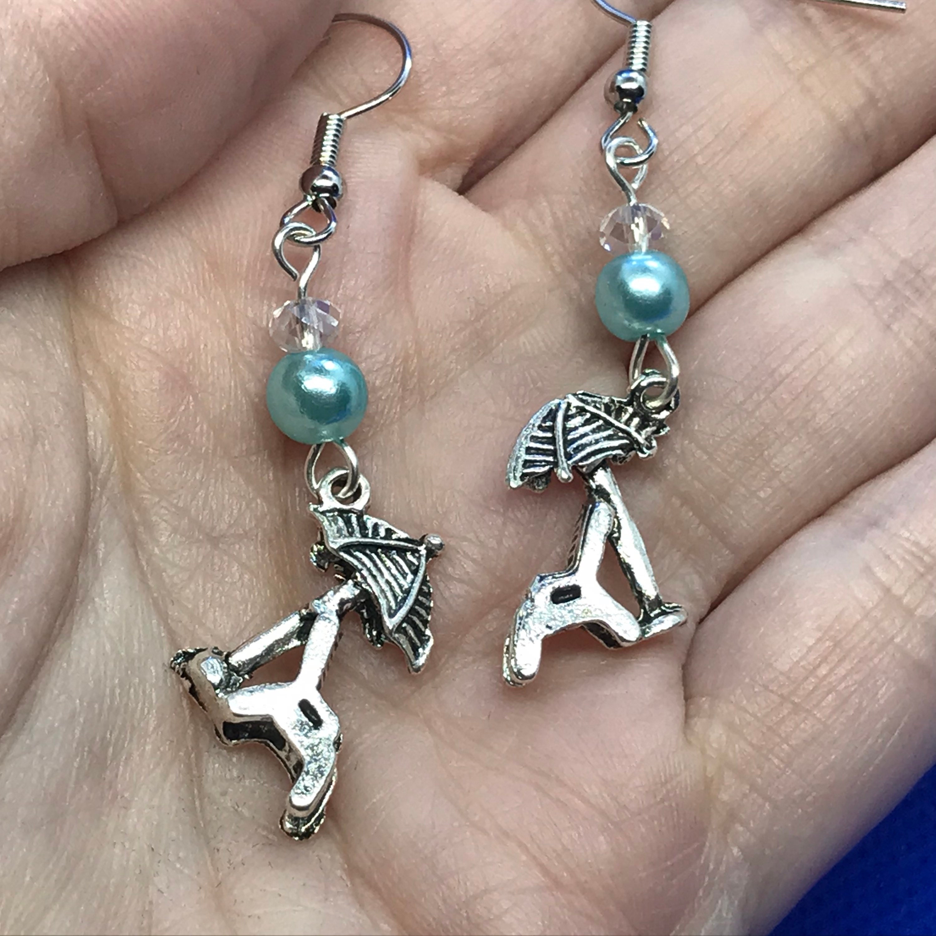 Beach Earrings Beach Umbrella Earrings Dangle Earrings Etsy