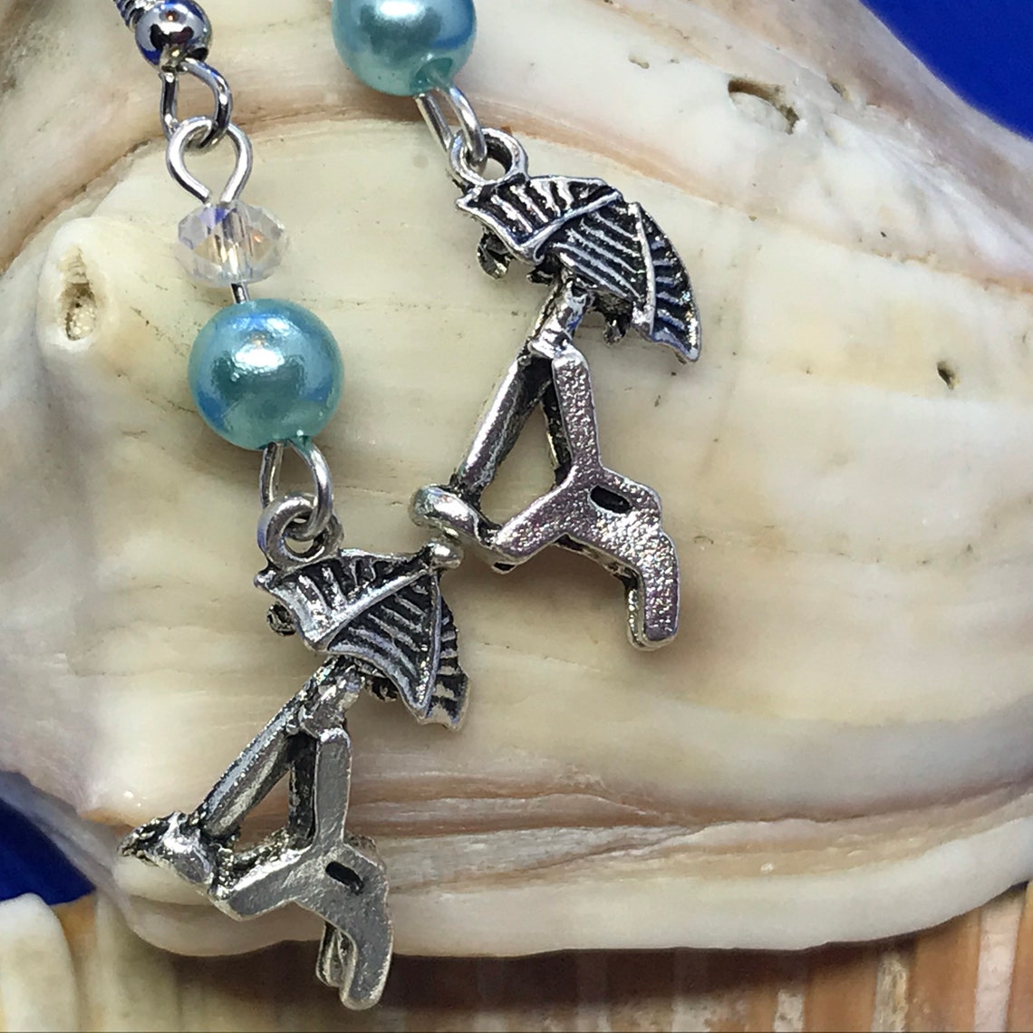 Beach Earrings Beach Umbrella Earrings Dangle Earrings Etsy