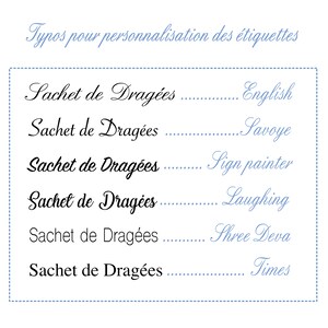 10 Etiquettes carton pour personnalisation de sachets pochons de dragées image 4