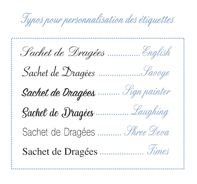 10 Etiquettes carton pour personnalisation de sachets pochons de dragées image 4