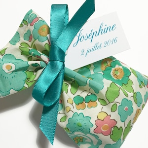 Set di 5 sacchetti di caramelle verdi Liberty Betsy personalizzati