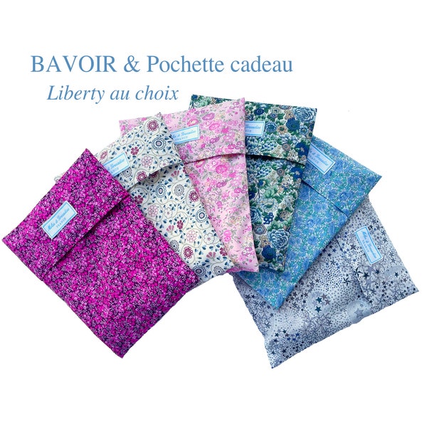 Bavoirs éponge Liberty avec pochette de rangement