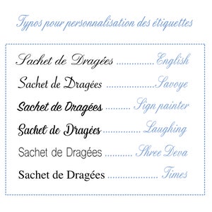 Lot de 5 sachets de dragées personnalisés en Liberty Poppy & Daisy image 3