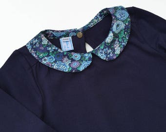 Navy shirt collar Liberty Elysian - 2 years