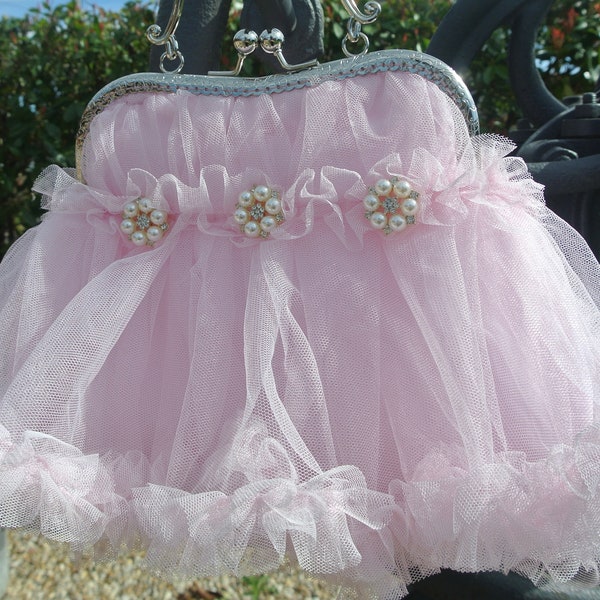 sac de cérémonie en tulle rose