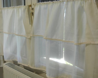 rideaux en voile de coton beige