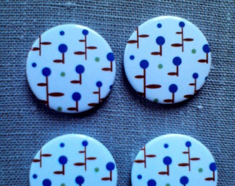 Button magnets round motif mimosa