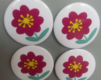 Magnets placed flower pattern