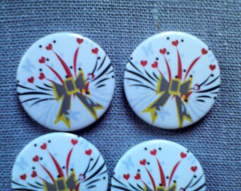 Bouquet and bow button magnets