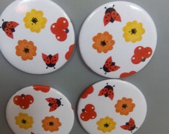 Daisy and Ladybug pattern magnets
