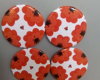 poppy pattern magnets