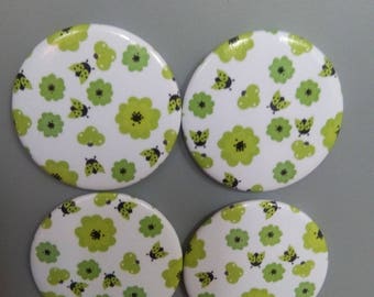 Daisy and Ladybug pattern magnets