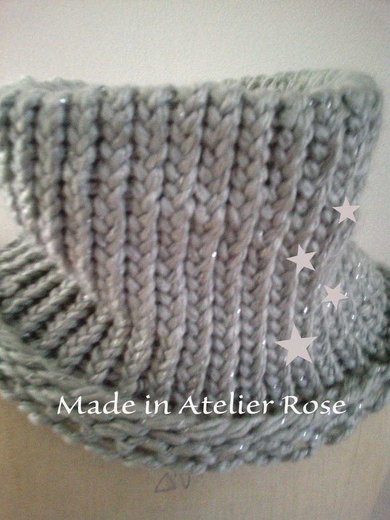 snood XXL child grey knit image 1