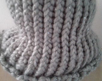 Snood maille XXL enfant gris perle