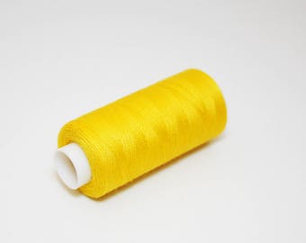 Bobina per cucire 350 m giallo sole, filo da cucito giallo 100% poliestere