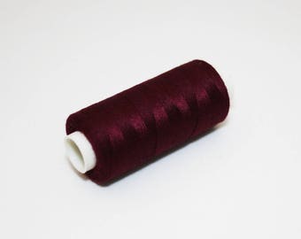 Bobine de fil à coudre 350 m bordeaux, burgundy, fil à coudre bordeaux 100% polyester