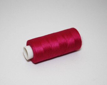 Bobine de fil à coudre 350 m fuchsia, fil à coudre fuchsia 100% polyester