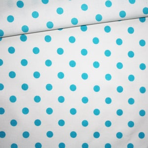 11 mm cotton printed cotton fabric, turquoise and white oeko tex