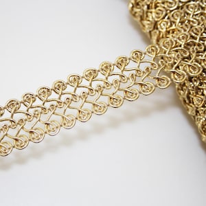 Gold and silver braid 20 mm sold by the meter