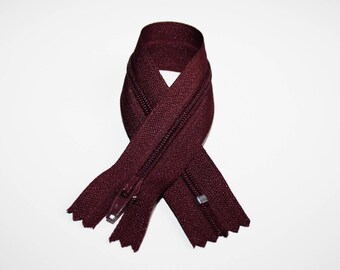 Zipper 20 cm, dark Burgundy, not separable