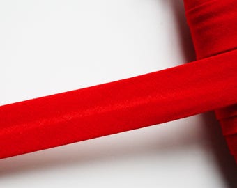 Encadernação viés vermelha lisa, 18 mm, encadernação viés universal de algodão pré-plissado