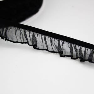 Ruban élastique organza 18 mm, 1 m , noir, tutu, jarretière