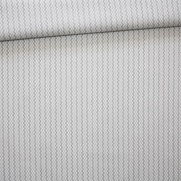 Tissu petits chevrons gris et blancs en coton imprimé oeko tex