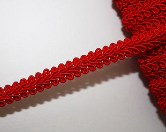 Galon de passementerie épi 10 mm rouge vendu au mètre