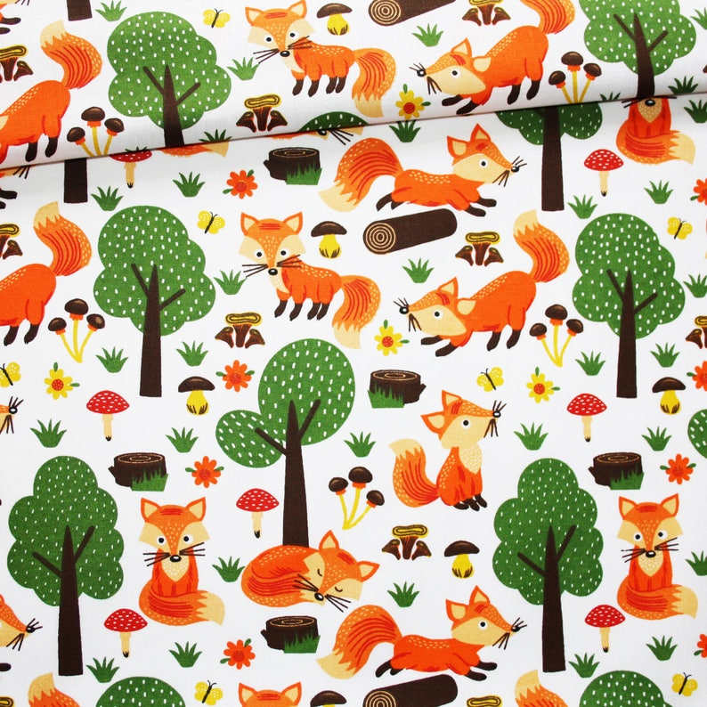 Coton spandex - Renards nature main image 0