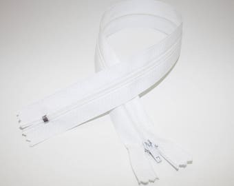 Set of 5 zippers 30 cm white non-separable