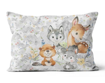 Panneau animaux de montagnes en coton imprimé PREMIUM oeko tex 40 x 60 cm