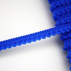 Blu striscia mini pompon 8mm, 1 m, pompon, i fiocchetti di nastro nastro mini