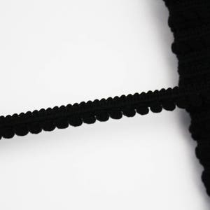 Mini treccia pompon nera 8 mm, 1 m, nastro pompon, treccia mini pompon