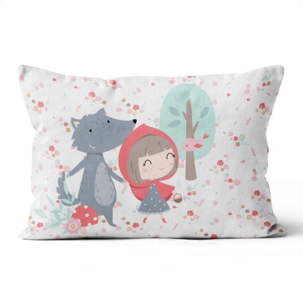 Panneau Le Petit Chaperon rouge en coton imprimé PREMIUM oeko tex 60 x 40 cm