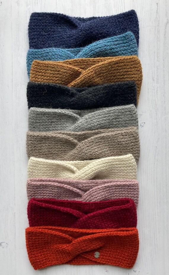 Alpaca Headband/wool Headband/handmade/knitted Ear Warmer | Etsy UK