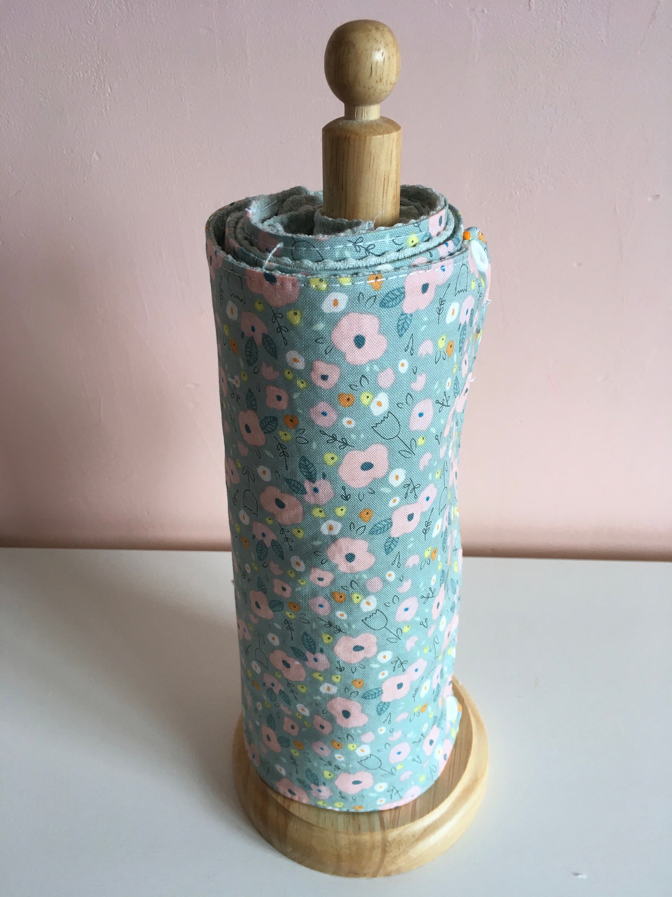 Lot de 6 Carrés Essuie-Tout, en Rouleau, avec Pressions. Coton. Nid d'abeille. Zéro Déchet.