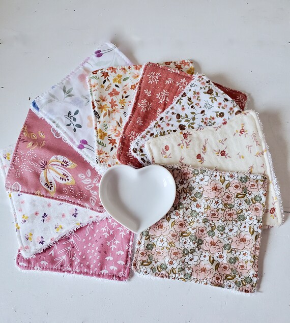 Lot De 10 Lingettes Lavables En Bambou Oeko-Tex - Pour Bébé Ou Démaquillage, Fait Main En France