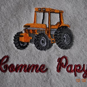 BAVOIR ENFANT TRACTEUR COMME PAPY BIAIS BORDEAUX PERSONNALISE image 2