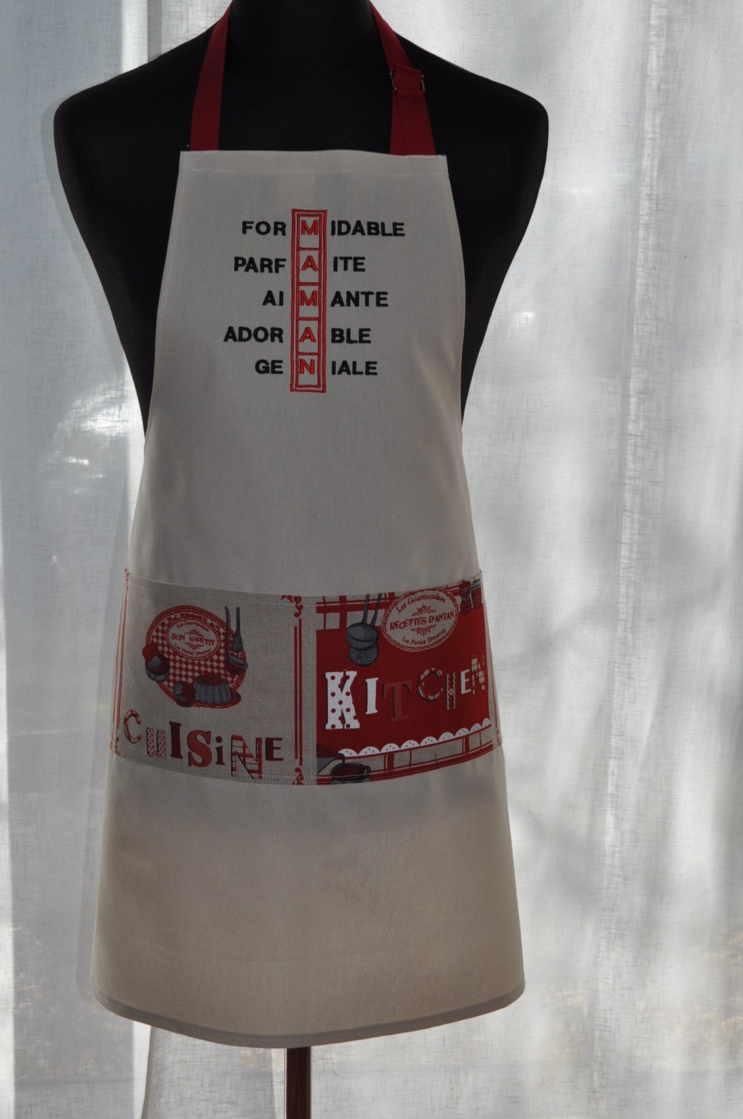 WOMEN'S APRON Crossword Pattern Mom Etsy