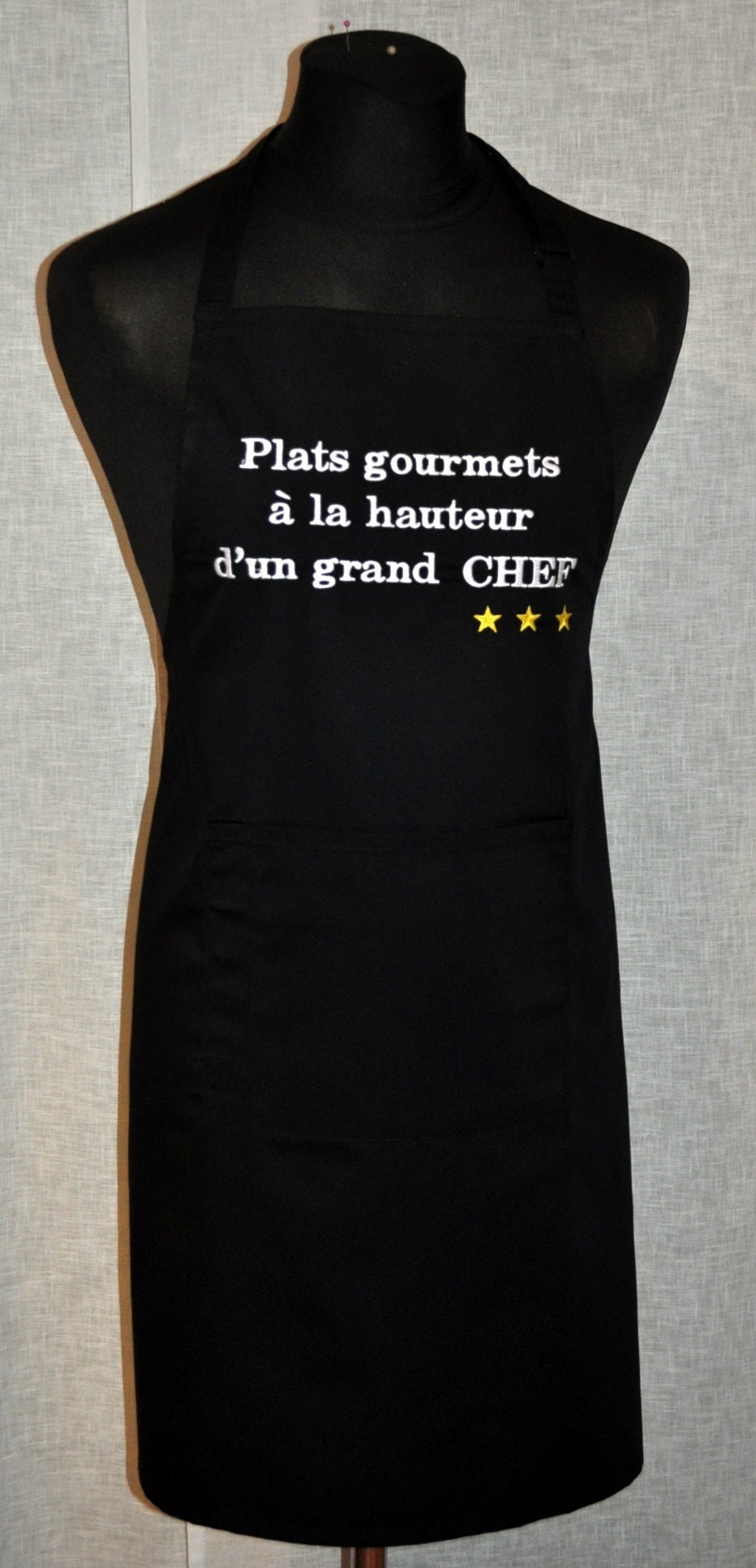 Tablier Homme Plats Gourmets A La Hauteur d'un Grand Chef