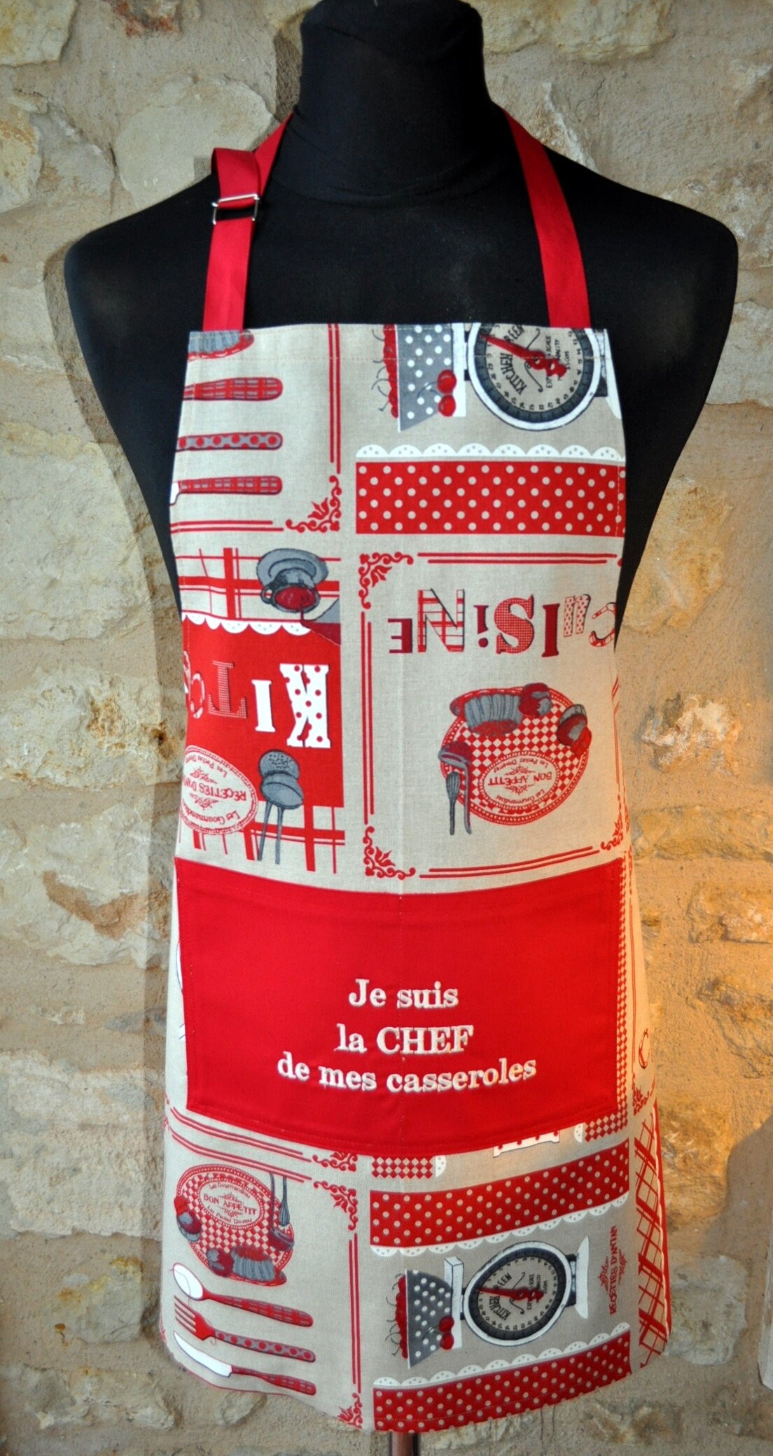 Tablier Femme Je Suis La Chef de Mes Casseroles