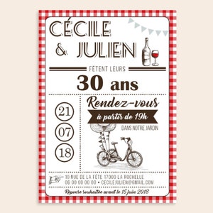 Carton d'invitation thème guinguette