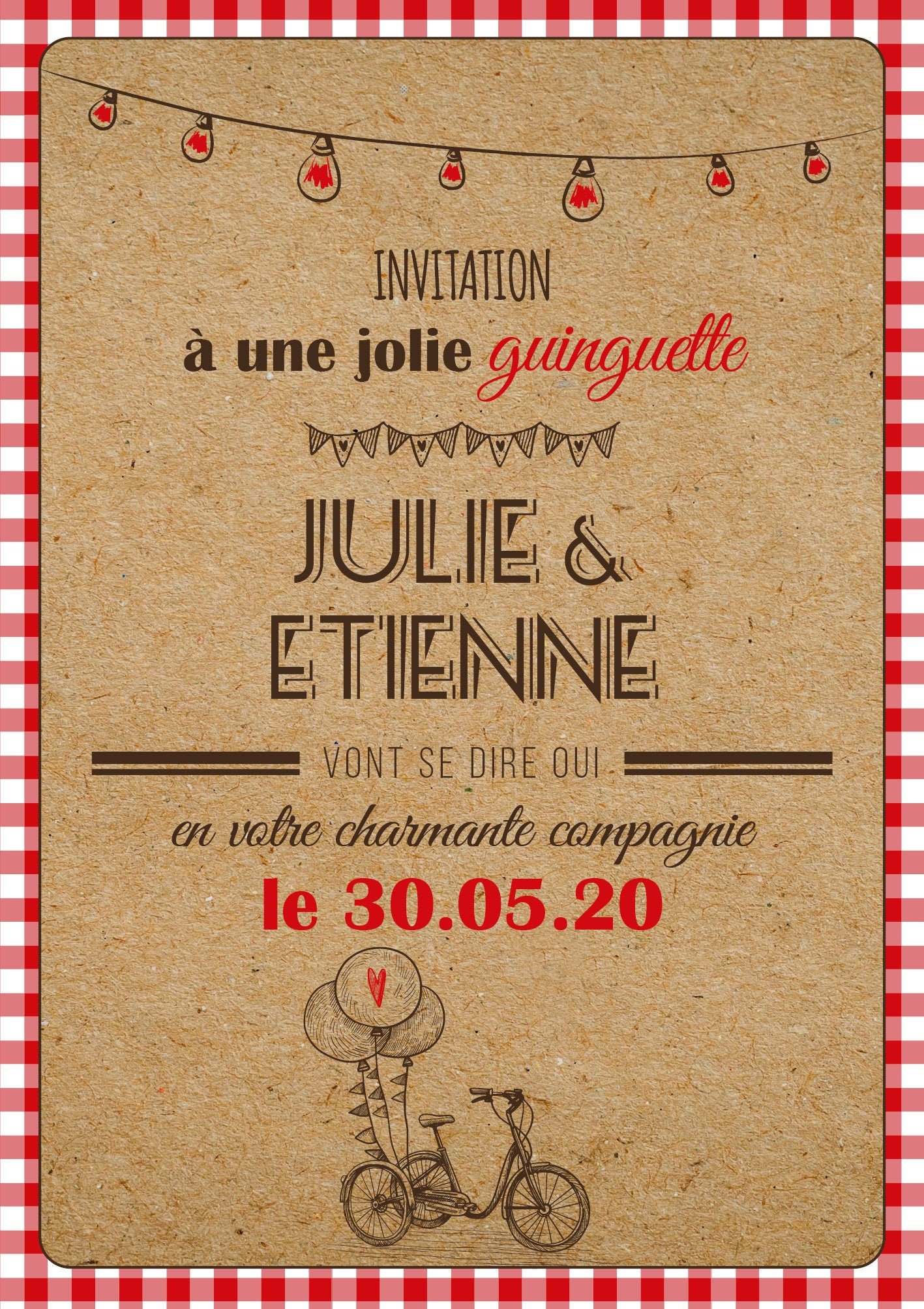 Guinguette Themed Invitation Card Etsy