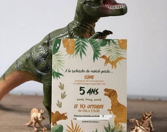 Faire part d'anniversaire ou baptême thème dinosaures